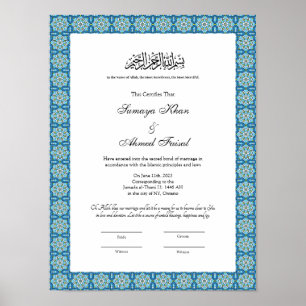 muslim nikkah certificate  poster