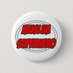 Muslim Superhero 6 Cm Round Badge