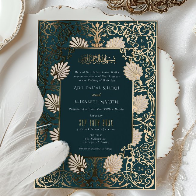 Muslim Teal & Gold Foil Accents Wedding (Creator Uploaded)