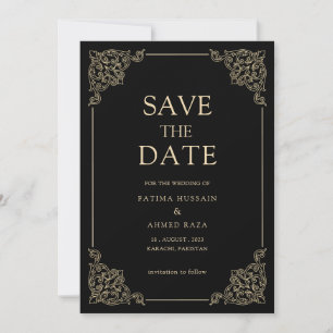 Muslim Vintage Save The Date Announcement Card
