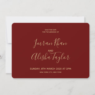 Muslim Wedding Save the date Gold Arabic Tiger
