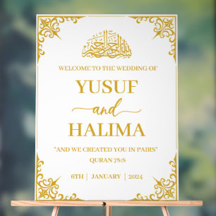 Muslim Wedding Welcome Acrylic Sign