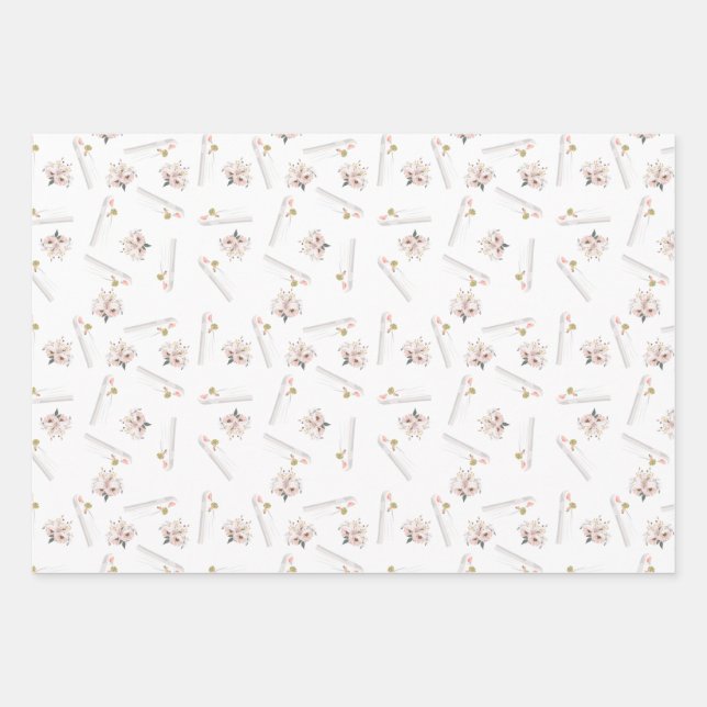 Muslim Wedding Wrapping Paper Flat Sheet Set of 3 (Front)