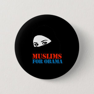 MUSLIMS FOR OBAMA 6 CM ROUND BADGE