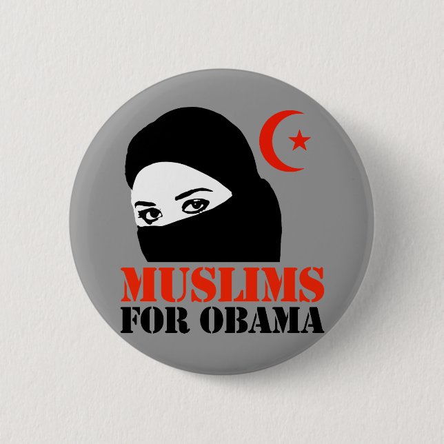 Muslims for Obama 6 Cm Round Badge (Front)