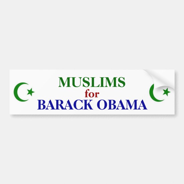 MUSLIMS FOR OBAMA BUMPER STICKER (Front)