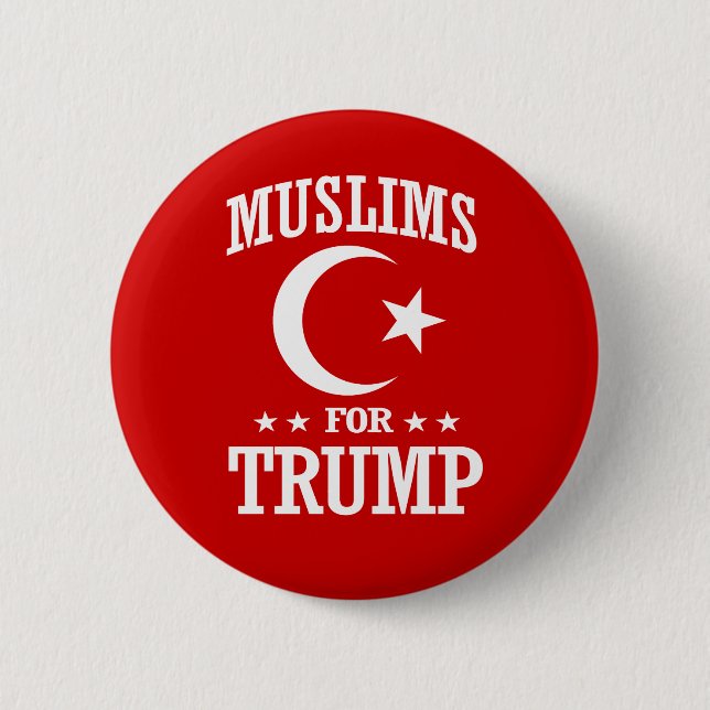 MUSLIMS FOR TRUMP 6 CM ROUND BADGE (Front)