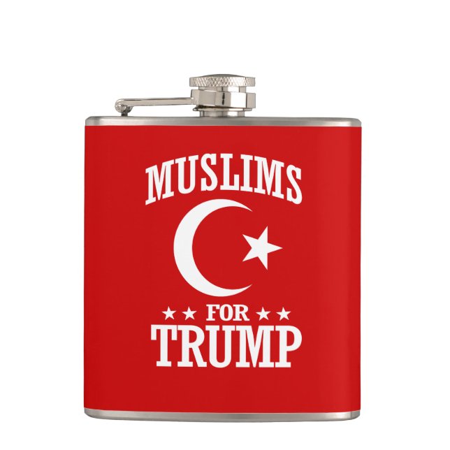 MUSLIMS FOR TRUMP HIP FLASK (Front)