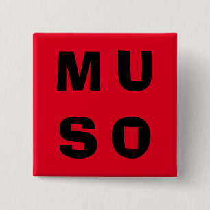 Muso Musician Contemporary Lettering Red Black 15 Cm Square Badge