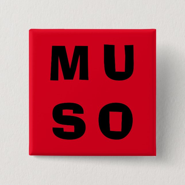 Muso Musician Contemporary Lettering Red Black 15 Cm Square Badge (Front)