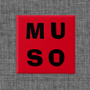 Muso Musician Contemporary Lettering Red Black 15 Cm Square Badge