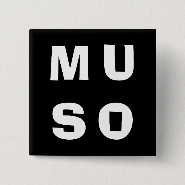 Muso Musician Contemporary Minimalist Black White 15 Cm Square Badge (Front)
