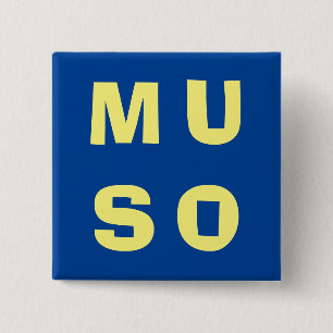 Muso Musician Modern Music Themed Blue Yellow 15 Cm Square Badge