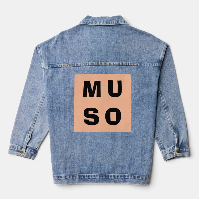 Muso Musician Modern Stylish Music Lover Peach Denim Jacket (Back)