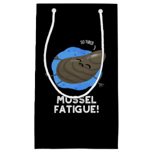 Mussel Fatigue Funny Animal Muscle Pun Dark BG Small Gift Bag