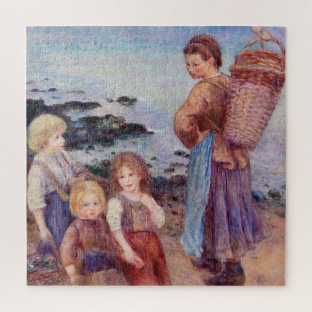 Mussel-Fishers by Renoir Impressionist Painting Jigsaw Puzzle (Vertical)
