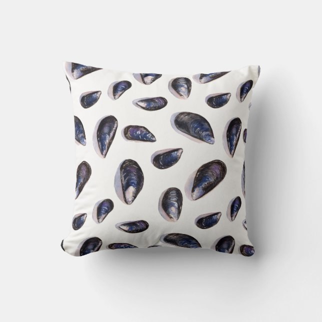 Mussel Shell Dream Cotton Pillow (Front)