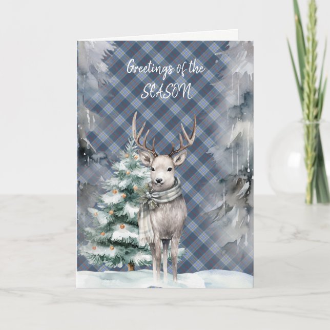 Musselburgh Modern Tartan Christmas Holiday Card (Front)