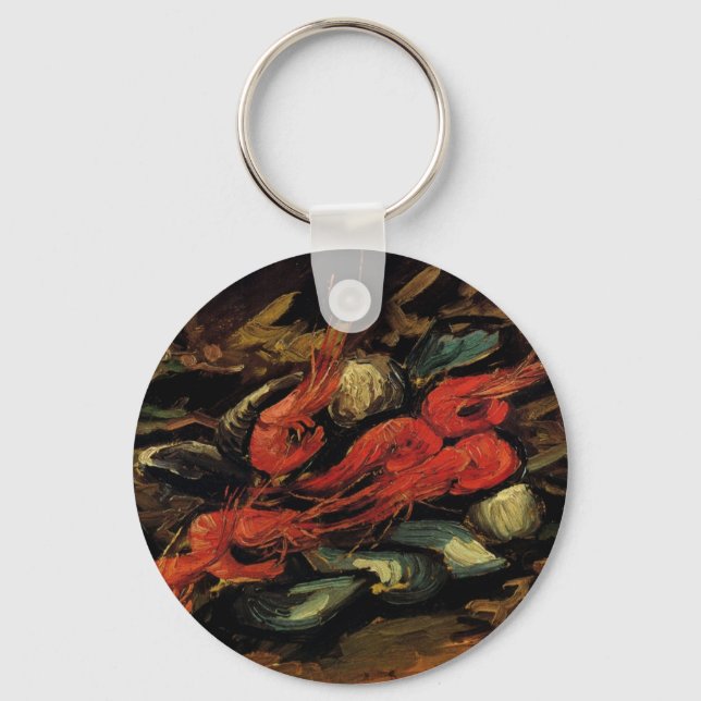 Mussels and Shrimp by Vincent van Gogh Key Ring (Front)