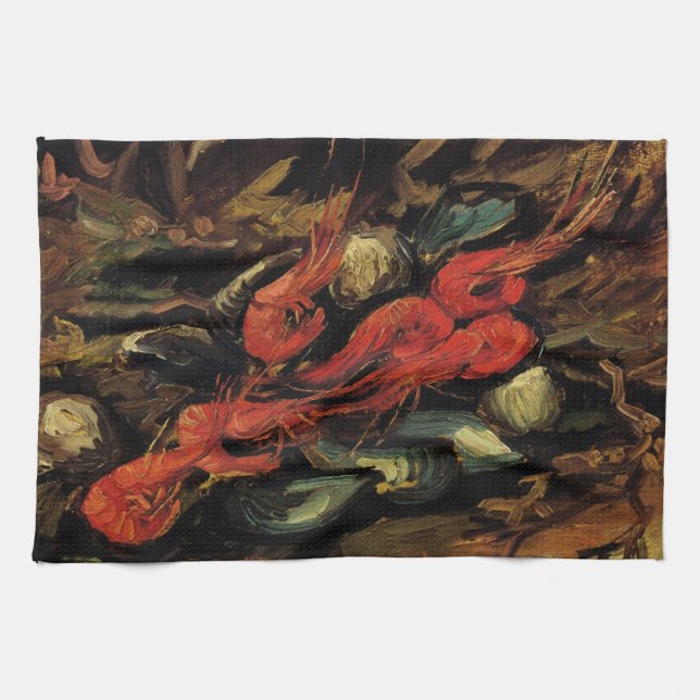 Mussels and Shrimp by Vincent van Gogh Tea Towel (Horizontal)