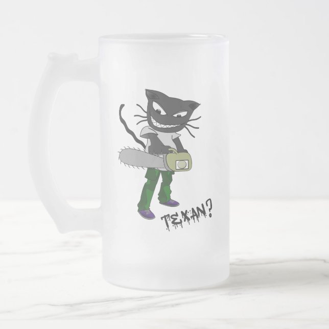 Must be a Texan Frosted Glass Beer Mug (Left)