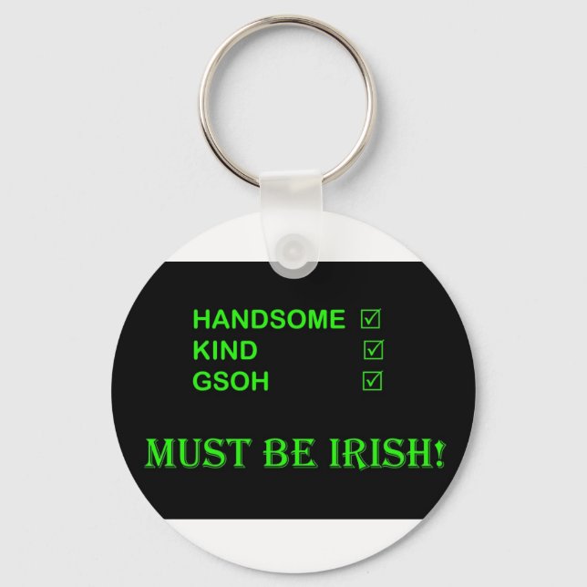 MUST BE IRISH keychain (Front)