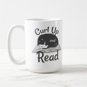 Must Curl Up Read Cat Lover Reading Design Coffee Mug