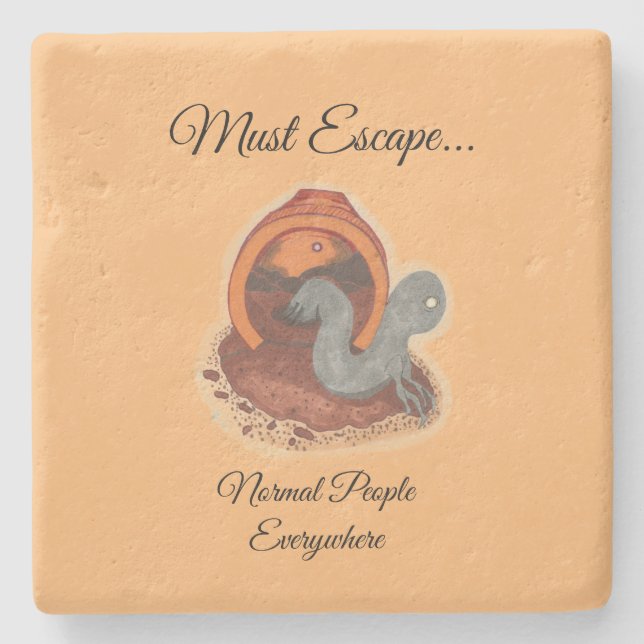 Must Escape..The Potted Creature coaster (Front)