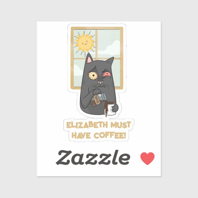 Must Have Coffee Unhinged Cat Pouring Java (Sheet)