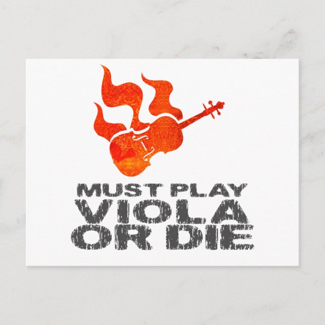 Must Play Viola or Die Postcard (Front)