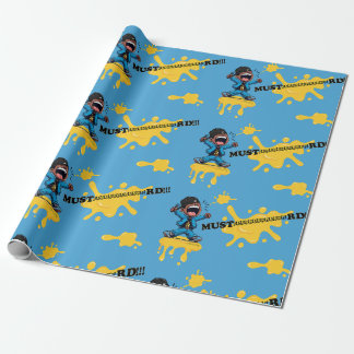 Mustaaaaard Blue Wrapping Paper for All Occasions