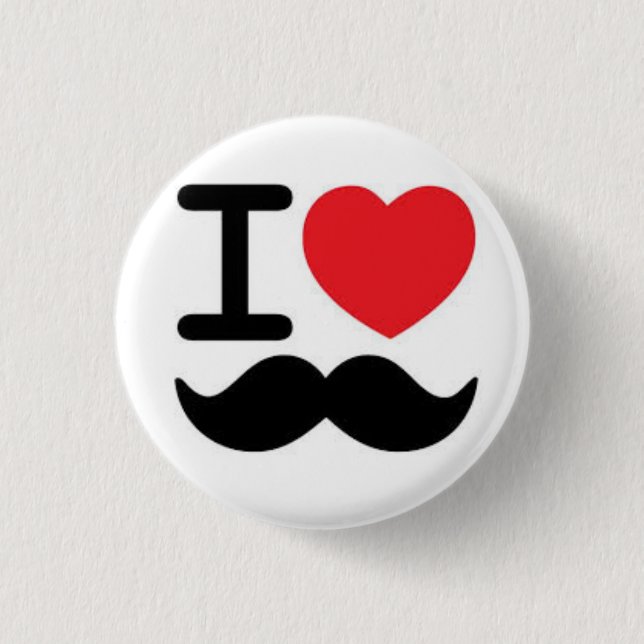 Mustache 3 Cm Round Badge (Front)