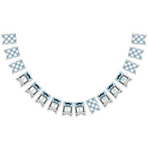 Mustache baby blue gray baby boy shower decor bunting 