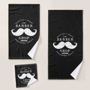 Mustache Barber Shop Modern Hairstylist Barbershop Bath Towel Set