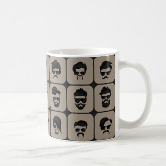 mustache, beard and hairstyle coffee mug