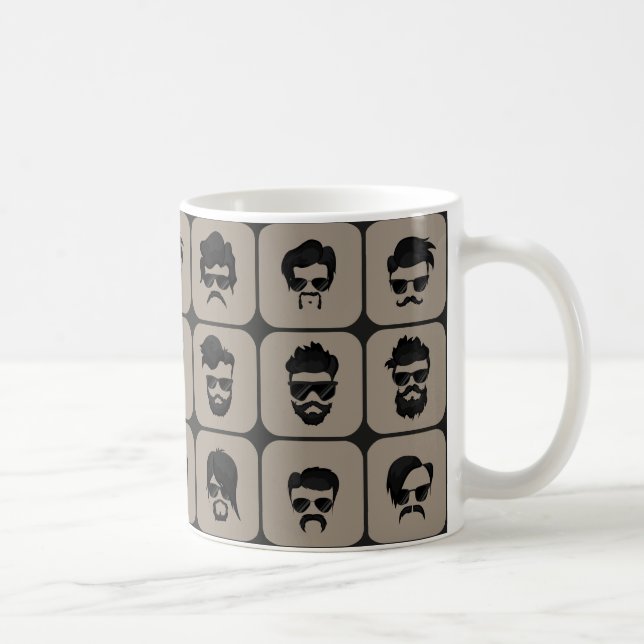 mustache, beard and hairstyle coffee mug (Right)