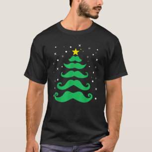 Mustache Christmas Tree Xmas Ornament Decor Xmas T T-Shirt