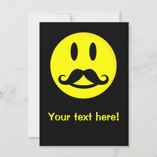 Mustache custom invitation (Front)