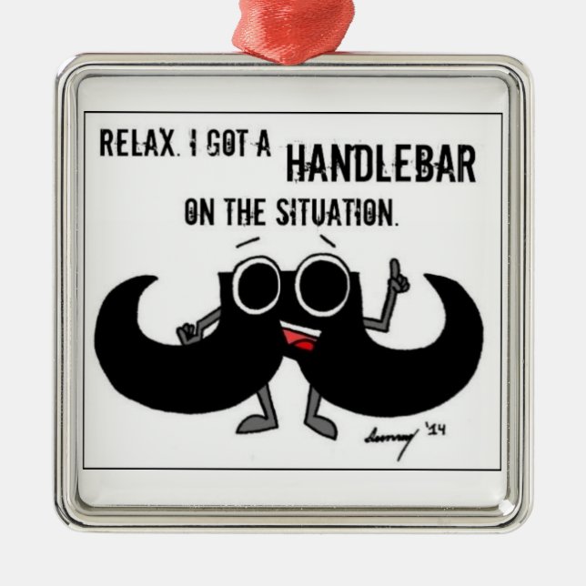 Mustache "HANDLEBAR ON THE SITUATION" Ornament (Front)