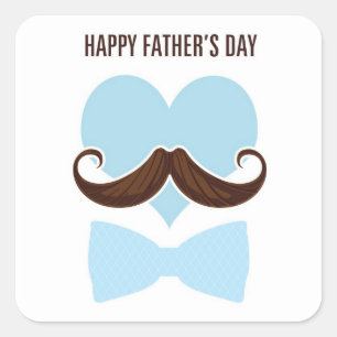 Mustache happy father's day from you little I go Square Sticker