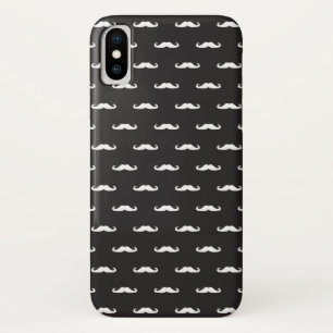 Mustache hipster pattern iPhone x case