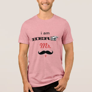MUSTACHE I am HER Mr. Photo Props Tri-Blend Shirt