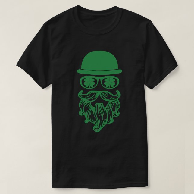 Mustache Leprechauns St. Patrick's Day T-Shirt (Design Front)