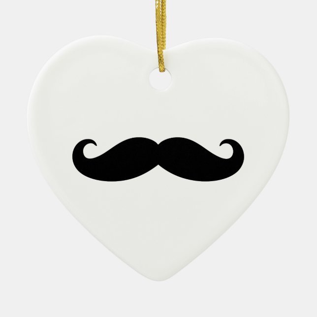 Mustache Mustache, Moustache design Ceramic Tree Decoration (Front)