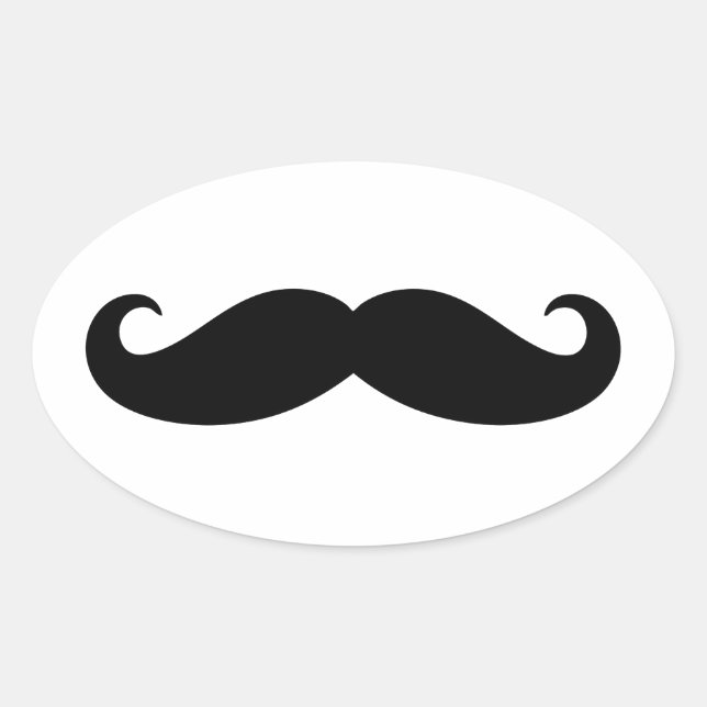 Mustache Mustache, Moustache design Oval Sticker (Front)