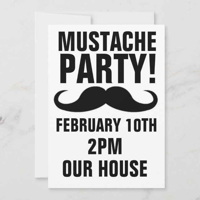 MUSTACHE PARTY INVITATIONS (Front)