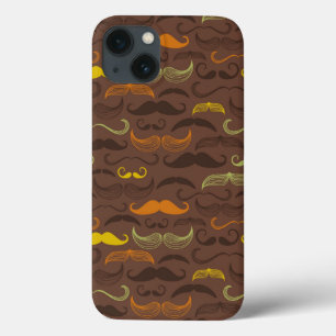 Mustache pattern, retro style 5 iPhone 13 case