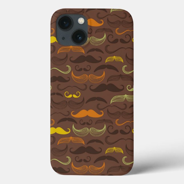 Mustache pattern, retro style 5 Case-Mate iPhone case (Back)