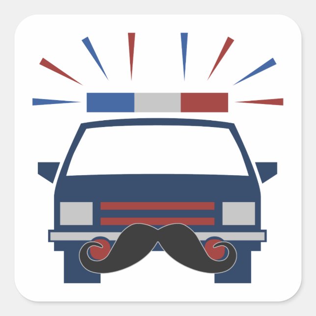 Mustache Police custom stickers (Front)