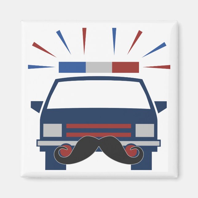 Mustache Police magnet (Front)